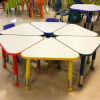 mesa de kinder infantil trapecio ajustable color azul