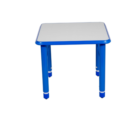 mesa de kinder cuadrada ajustable azul