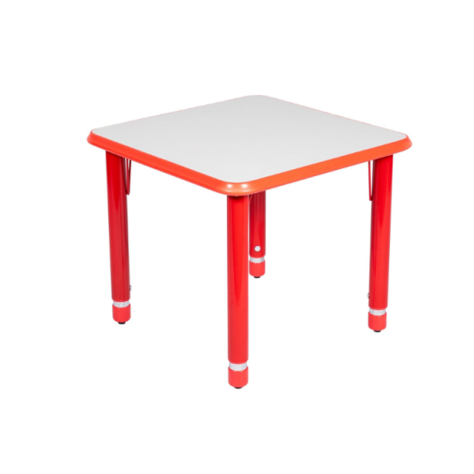 mesa kinder cuadrada ajustable roja