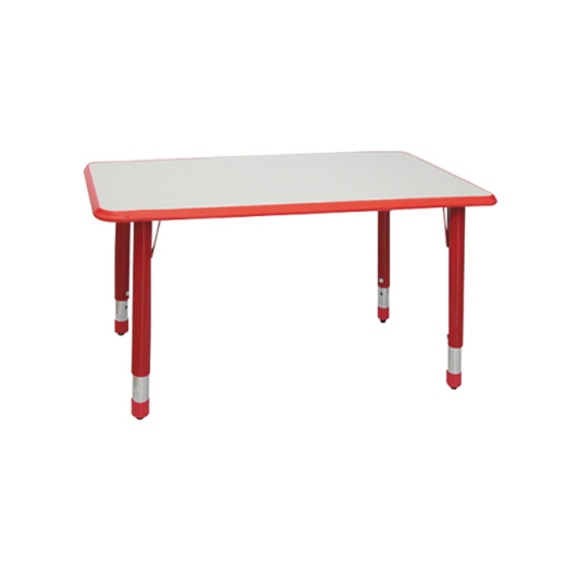 mesa kinder rectangular ajustable 60x120cm- color rojo